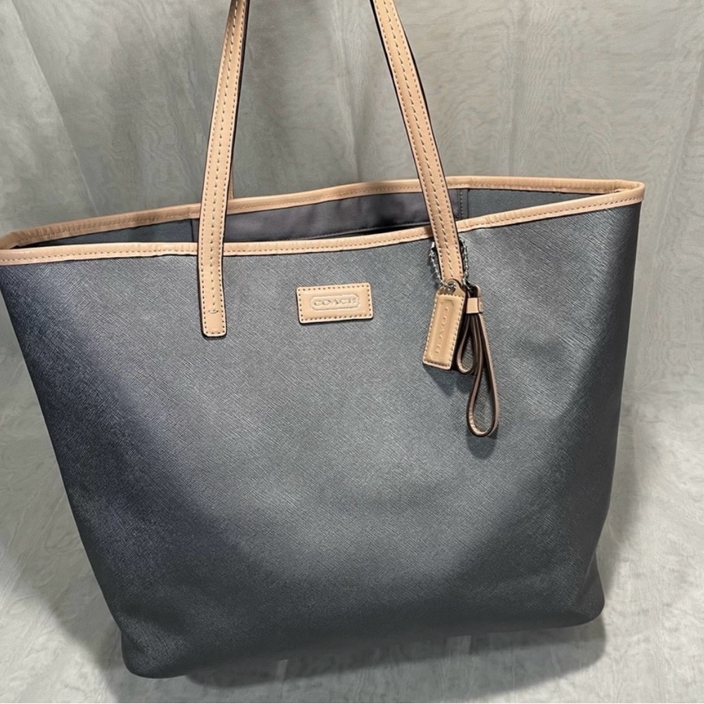 Coach Charcoal and Beige Women's Tote Bag
